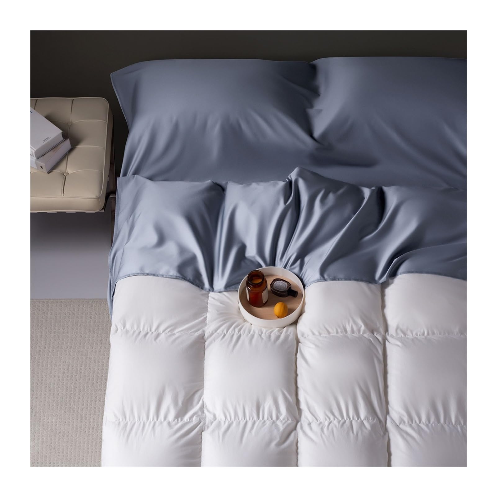 GBHMJU Sleeping Bag Liner Cotton Long Staple Cotton Ultralight Adult Sleep Sack in 3 Sizes for Hotel and Camping Sheets Travel Sleeping Bag with Stuff Sack(Blue,200x210cm-78x82)