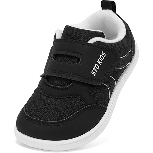 Toddler Wide Toe Box Barefoot Shoes Boys Girls Sneakers Kids Tennis Shoes Preschool Non Slip Lightweight Comfortable First Walking Shoes Running Outdoor Activities