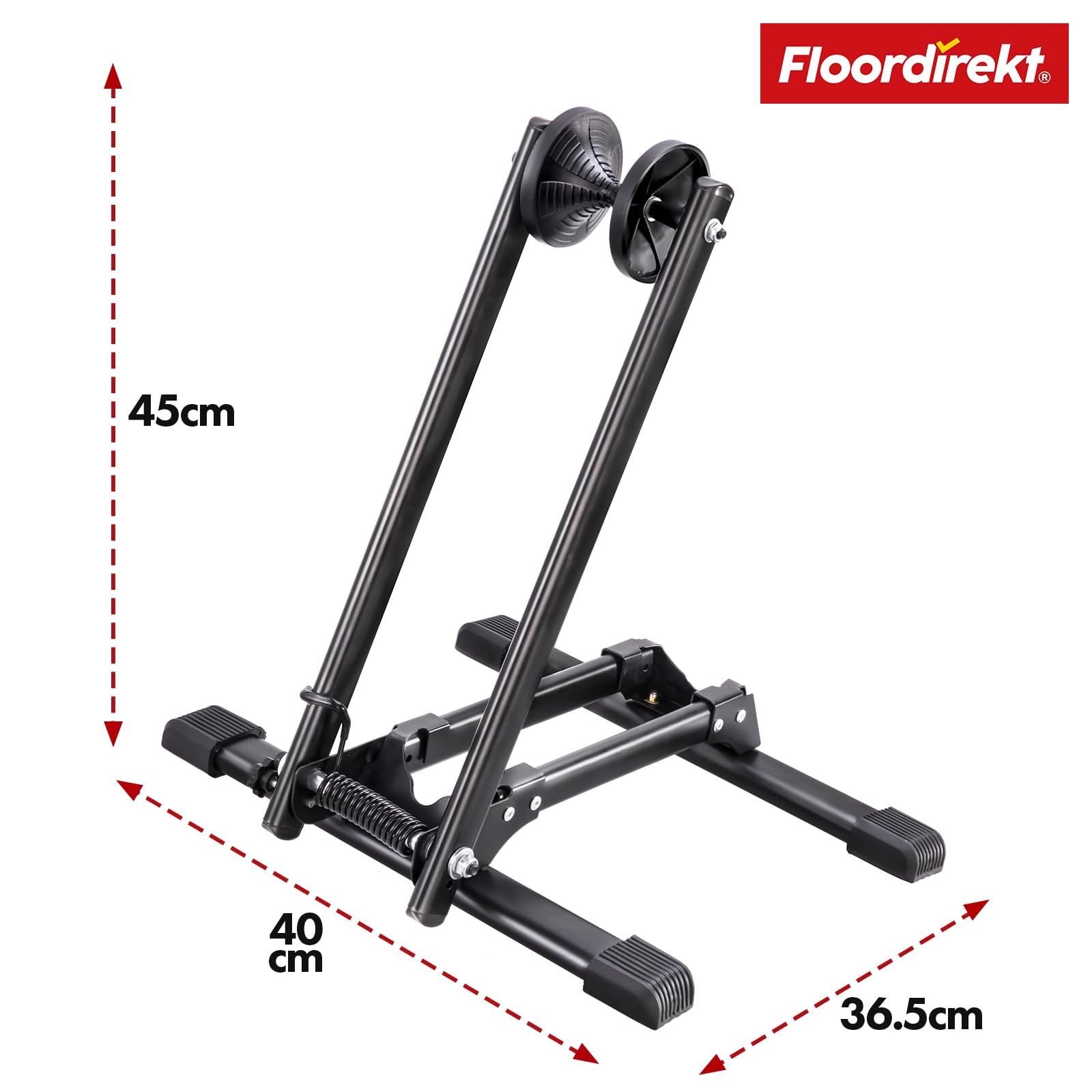 Floordirekt Fahrradständer, 24-29 Zoll Boden Fahrradständer, Fahrradhalter für Mountainbike, Ebike, Trekkingrad, Cityrad, Pendlerfahrräder (Finn)