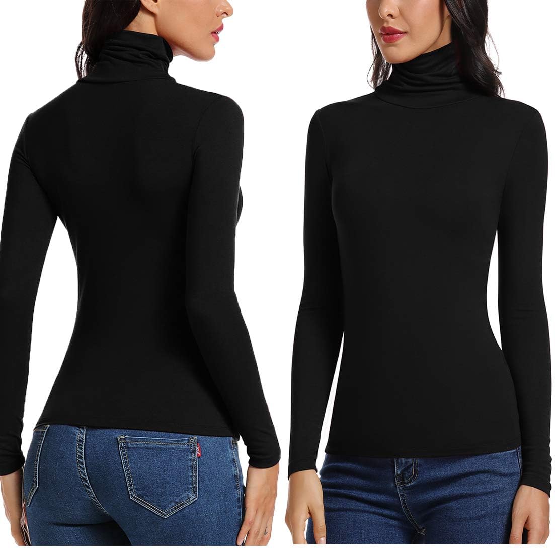 STARBILD T-Shirt Maglia Maglietta a Manica Lunga Dolcevita da Donna Basic Tshirt Ladies Tunica Slim-Fit Camicia Camicette a Maniche Lunghe Donna Top S-XXL