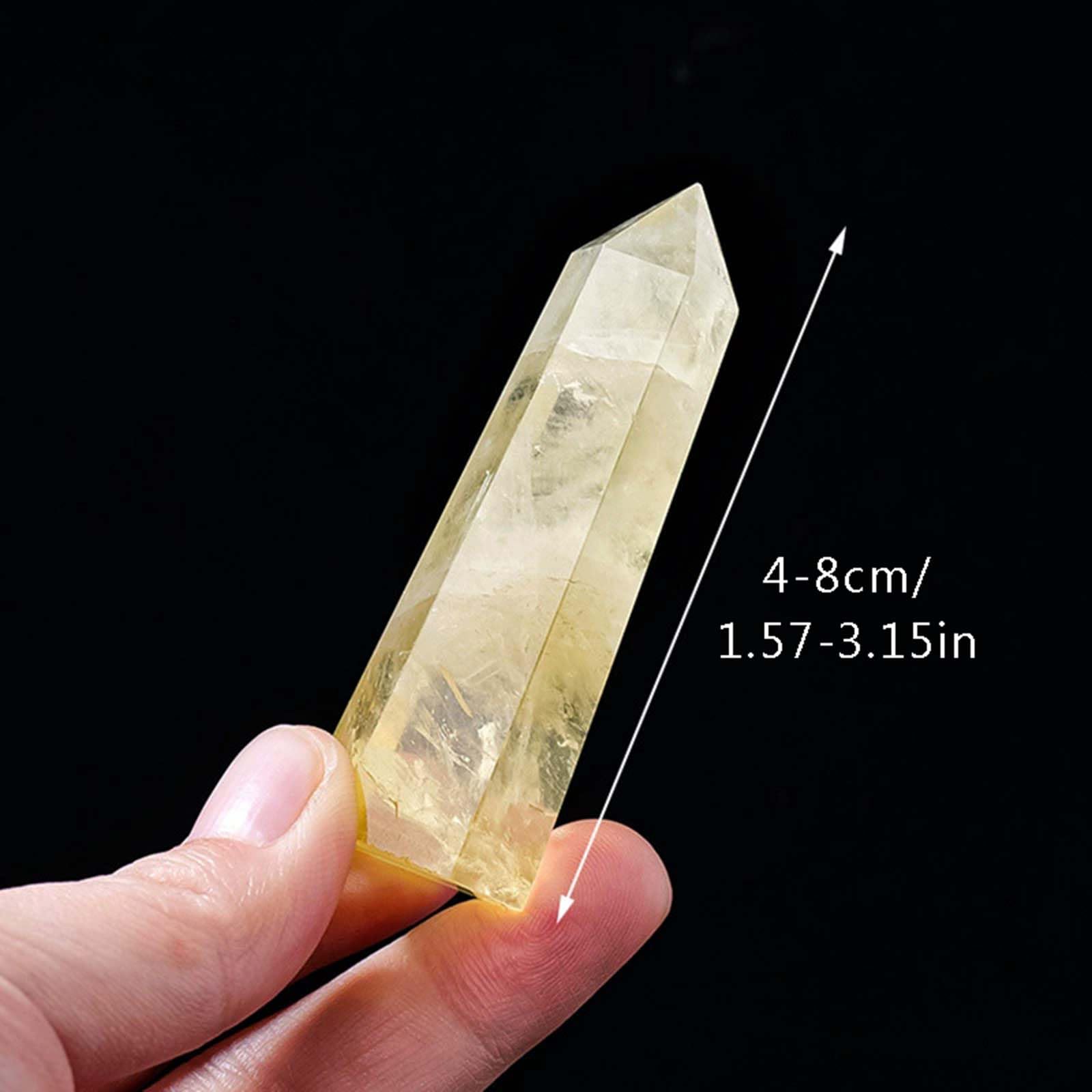 4 Piezas de Piedra Pulida con Varita de Cristal de Citrino Natural