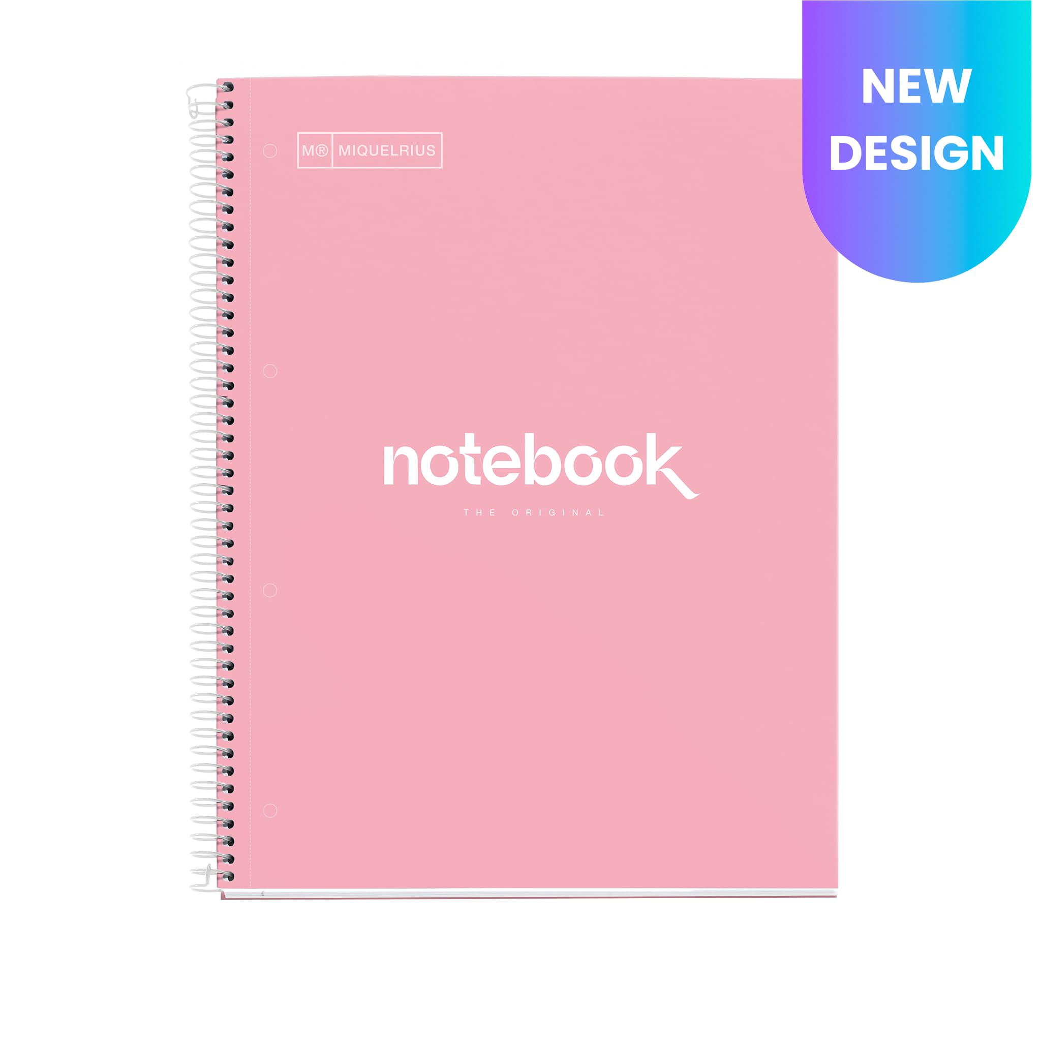 Miquelrius Cahier A4 à Spirale Emotions 80 Feuilles 90 g/m² Petits Carreaux 5 mm Couverture Rigide Rose