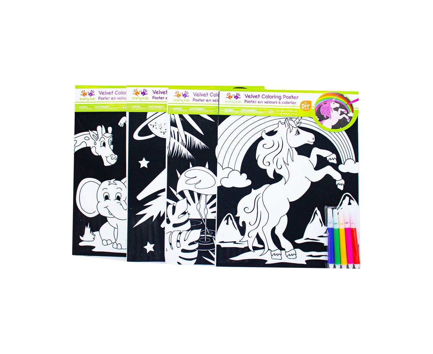 Levin Black and White Coloring Book with Shiny Colors 1 Pieces 5 Washable Super Tip Markers Geometric Fun Coloring Activity Set for Kids Random Design 30 X 20 cm