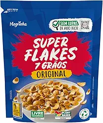 Cereal Super Flakes Da Magrinha 400g – Original com 7 Grãos Nobres, Adoçado com Açúcar Demerara e Maltitol, Sem Transgênicos e Gordura Hidrogenada, Plant-Based, Sem Lupas de Alto Teor