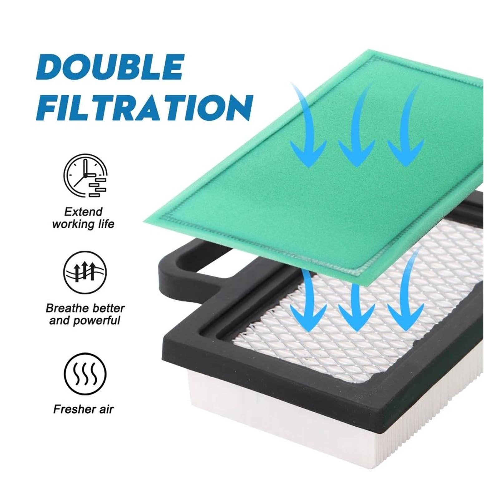 Filtres à air Briggs and Stratton d’origine Kit De Filtre À Air Pour - Intek V-Twin B-S 499486S 405700-407700 18-22 Pré-filtrage Du Moteur Filtre À Carburant Pièce De Tondeuse À Gazon De Bougie