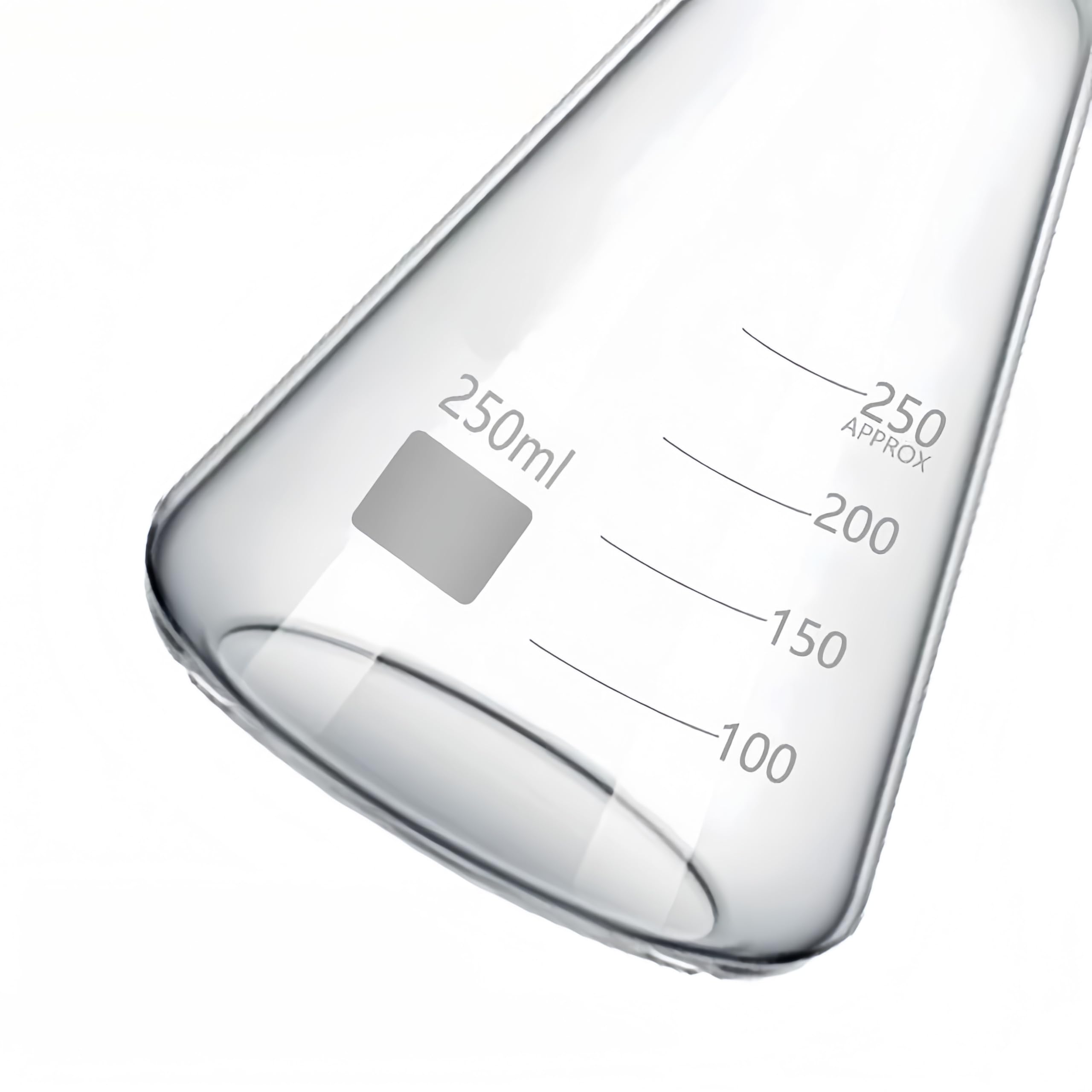 VIDOO Matraz Erlenmeyer de Vidrio Borosilicato 3.3 con Junta Esmerilada, Unión Cónica Estándar para Laboratorio, 24/29 3000ml