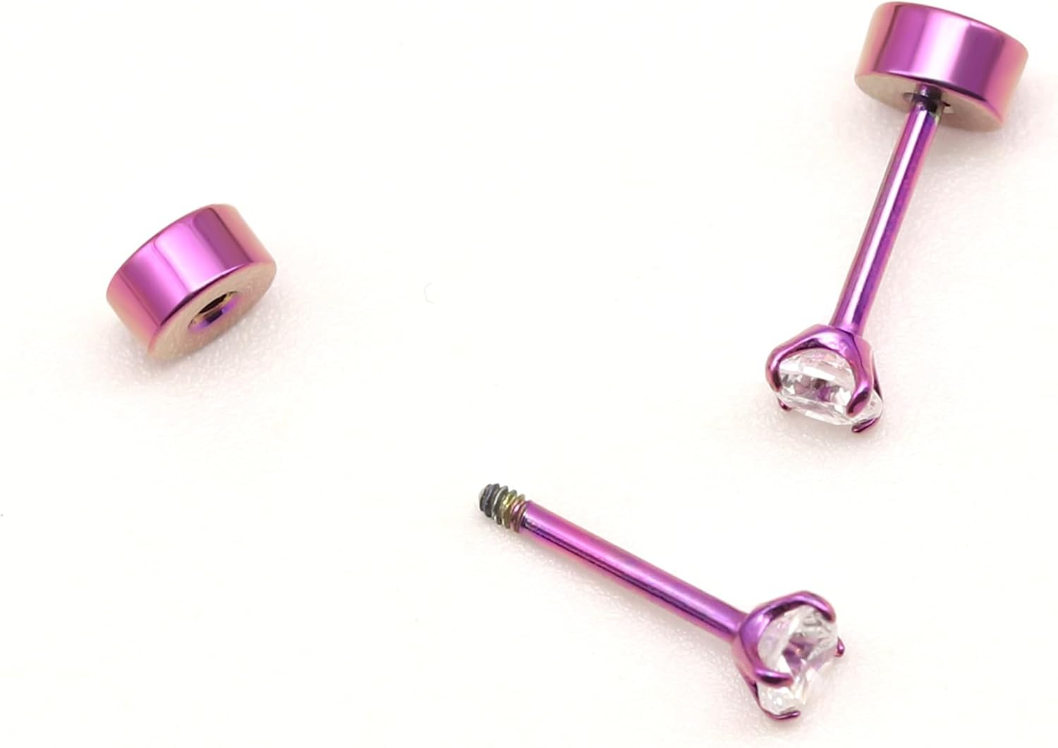 BLISI Titanium Flat Back Earrings, CZ Stud Earrings for Women | Cartilage Earring with Screw on Earring Back | Hypoallergenic Helix Piercing Jewelry | Dainty Earrings 3mm/4mm/5mm Tragus Stud - Image 2