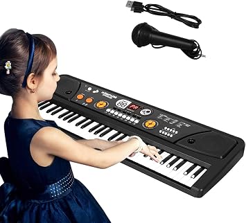 Shayson Clavier Électronique Portable 61 Touches avec Micro et Port MP3