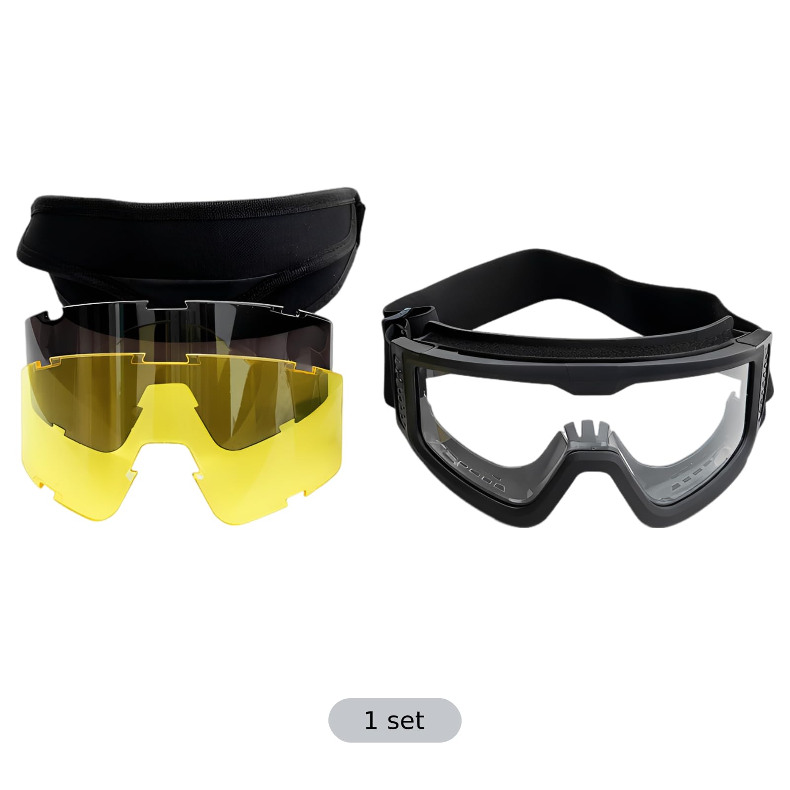 Schießbrille mit Wechselgläsern, Anti-Beschlag, für Waffenenthusiasten, CE, FDA und ANSI Z87.1 Zertifizierung, für Jagd, Paintball und Airsoft, mit ballistischem Design