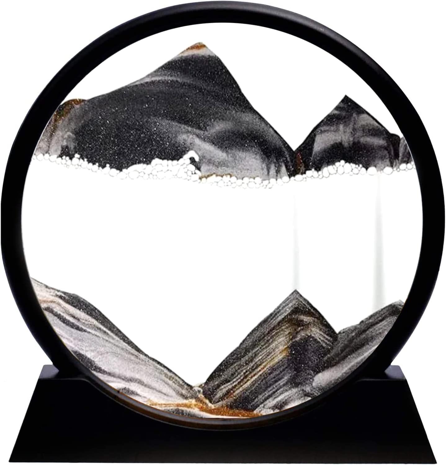 3D Dynamic Sand Art Liquid Motion, Moving Sand Art Picture, Round Glass 3D Deep Sea Sandscape in Motion Display Flowing Sand Frame, for Relaxing Desktop Home Office Work Decor (7, Black) (B09W113198) Amazon Price History, Amazon Price Tracker