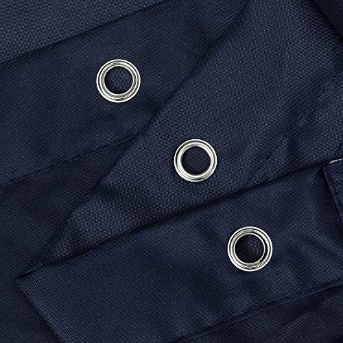 Image of N&Y HOME Fabric Shower Curtain or Liner 36 x 72 Inches Bath Stall Size with 2 Bottom Magnets, Hotel Quality, Washable, Water Repellent, Navy