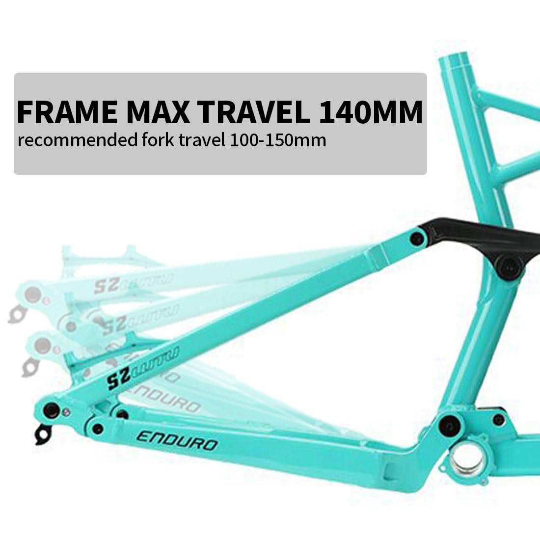 27.5er/29er Federung Mountainbike-Rahmen Federweg 140mm Boost Rahmen 12x148mm Steckachse Enduro Rahmen 16''/18'' Scheibenbremse DH/AM/XC Downhill-Rahmen Mit Stoßdämpfern Hinten(Blauw,L(18''))