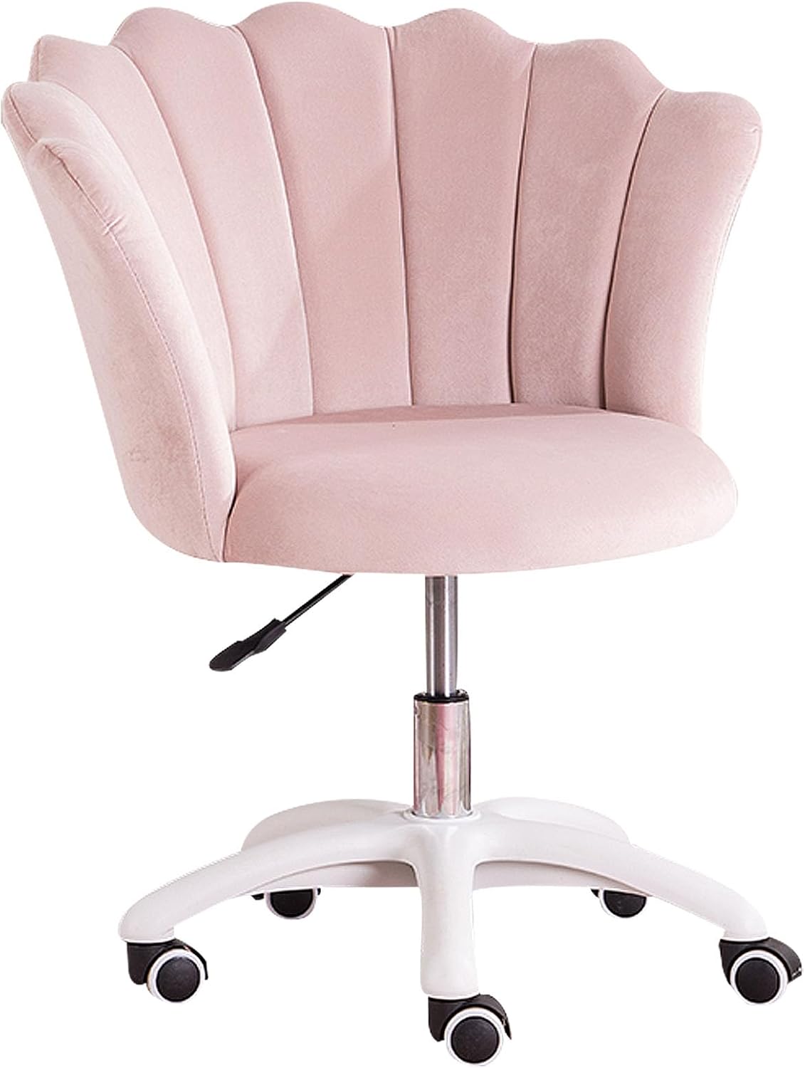 Cute Petal Velvet Desk Chair for Home Office Makeup Makeup Vanity Chair with Wheels for Bedroom Rolling Chair for Women