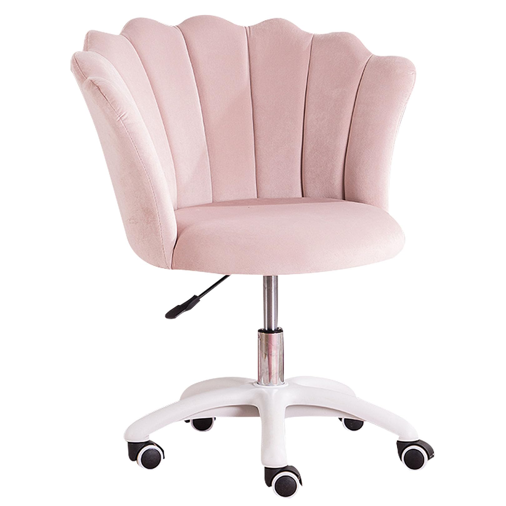 Chaise de bureau pivotante à roulettes au design mignon de pétales pour femme