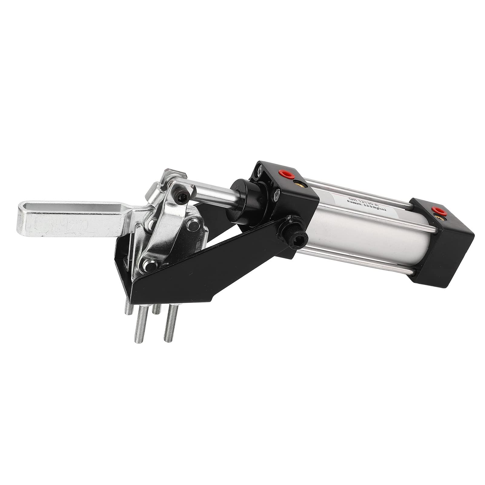 FLEXMAN Morsetto Pneumatico per Cilindro, Pinza Pneumatica con Forza di Serraggio di 227 Kg, Morsetto di Bloccaggio con Leva di Pressione per Rinforzo Piastra di Fissaggio