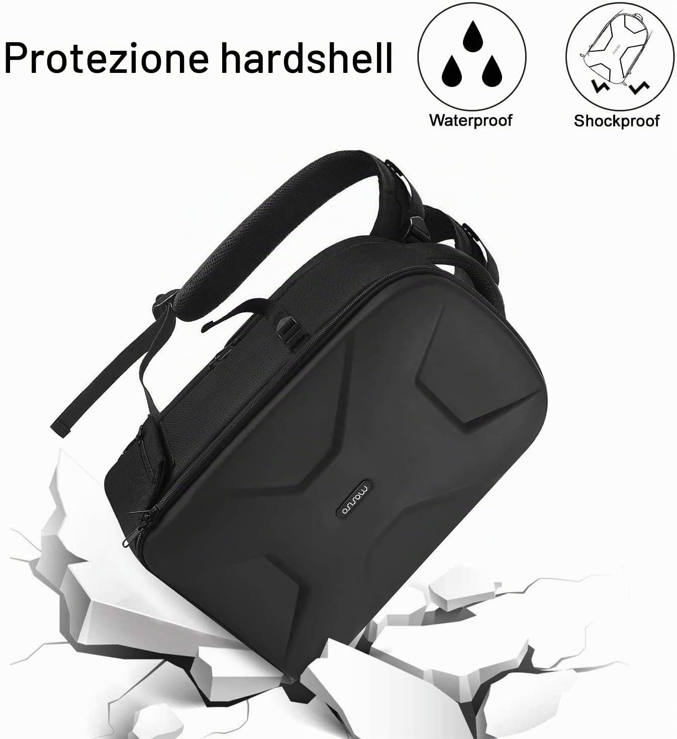 MOSISO Zaino Fotocamera,DSLR/SLR Inserisci Protezione Fotografia Borsa | Fotografica Pieno Aperto Impermeabile Custodia con Holder Tripod&Vano Laptop Compatibile con Canon/Nikon/Sony,Nero