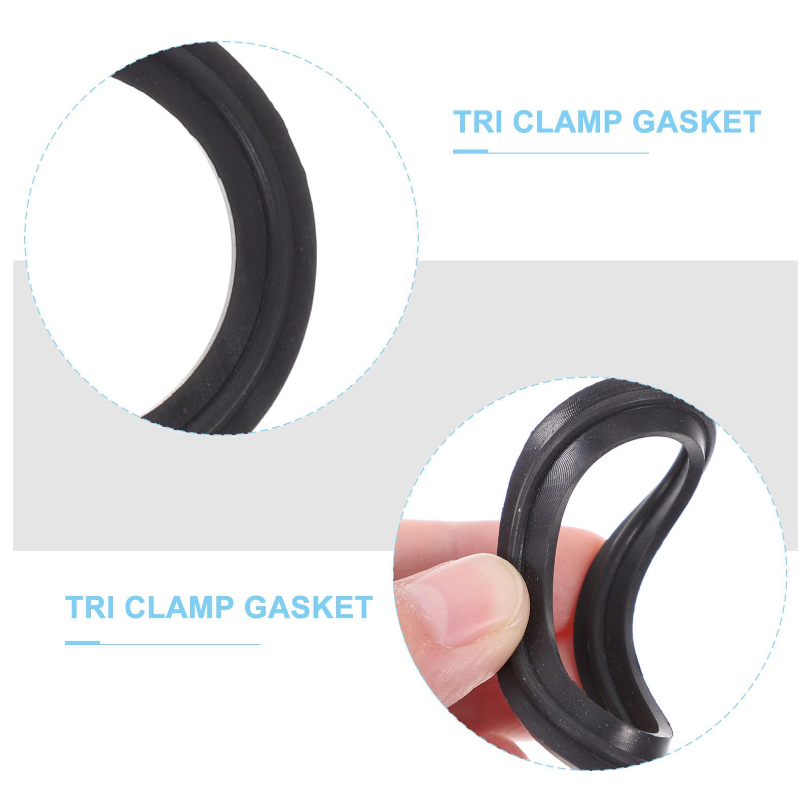 SHINEOFI Guarnizione Tri-Clamp in Gomma Fluorurata 5 Pezzi Anello di Tenuta per Raccordi a Morsetto da 2 Pollici o-Ring Flessibile Resistente a Gas e Acidi per Uso Alimentare Birra e