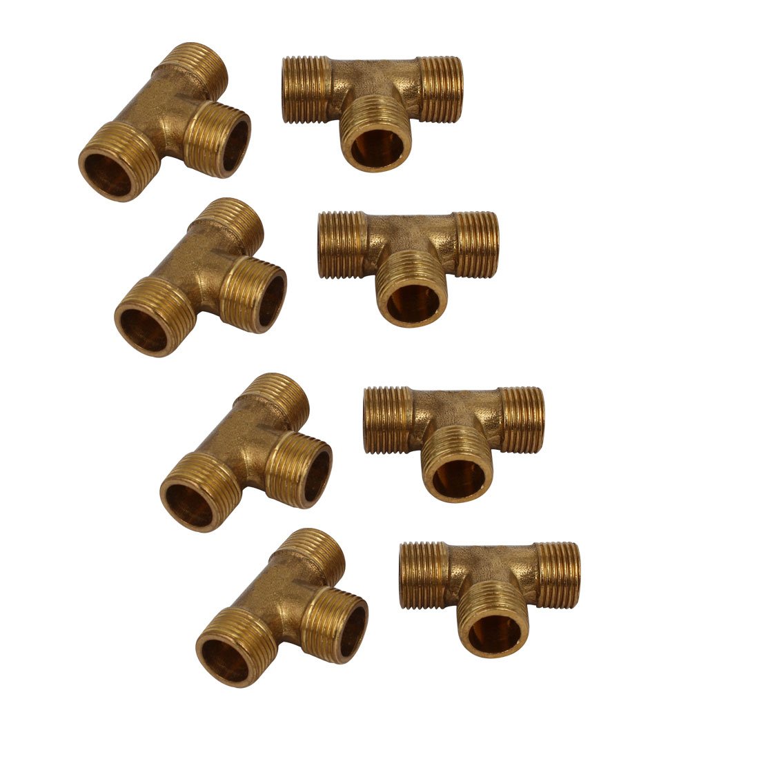 Aexit 3 / 8BSP maschio filetto in ottone T forma tubo raccordo connettori connettori 8 pezzi ID: 300586