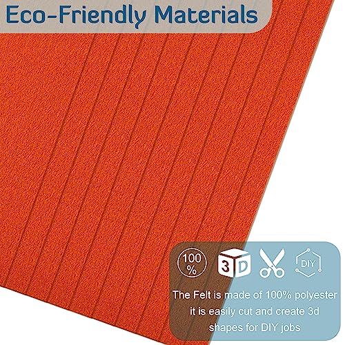 Image of Lakeer A4 Felt Sheets 29.7cm X 21cm Set 10 Orange Colour 1mm Thickness for Kids School DIY Crafts Patchwork Embroidery Project.