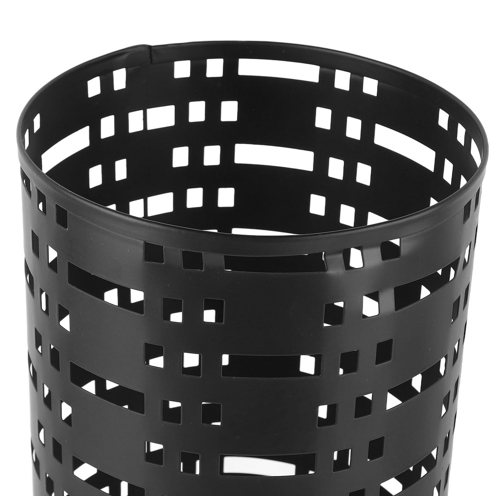 Czarny Metalowy Uchwyt na Parasole, Nierdzewny, Wodoodporny, Oszczędzający Miejsce, Pusty Design, Stylowy Stojak na Parasole do Przedpokoju