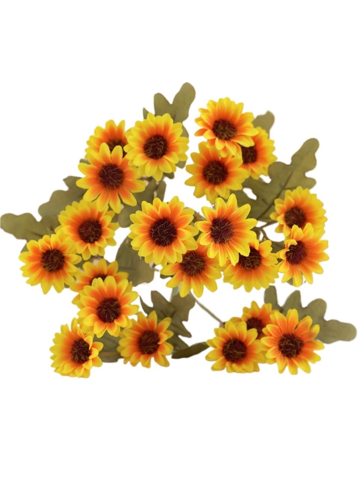 LuoAXINN Artificial Flower Branches 21 Heads Autumn Silk Daisy Bouquet Christmas Decorations Vase For Home Wedding Decorative Household Products Artificial Flowers(Gold)