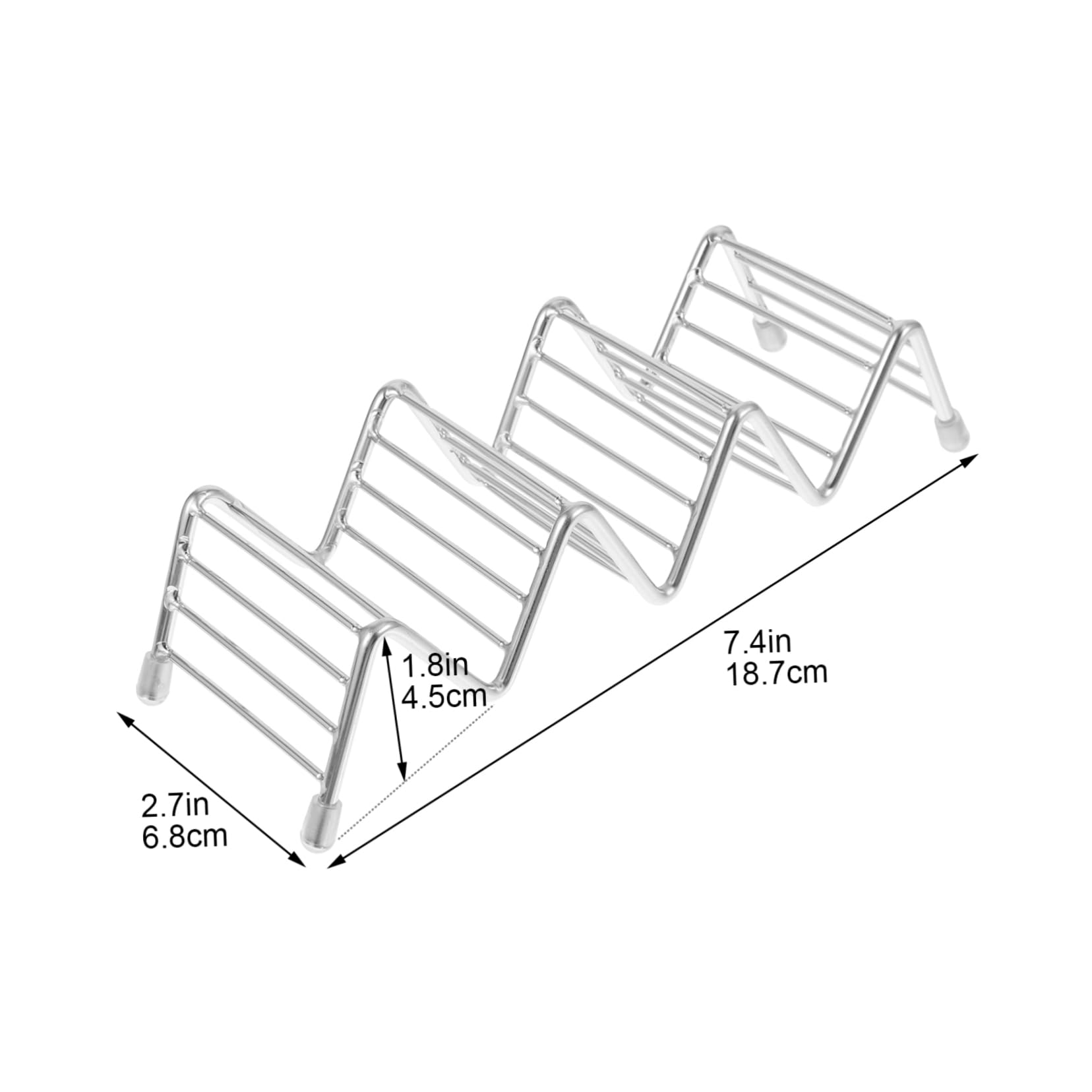 Cabilock 1pc Crepe Stand Rack Taco Tortillas Serving Tacos Holder Stand Taco Tray Holder Taco Holder Plate Reversible Tortilla Holder Tortilla Holder Tray Stainless Steel Silver