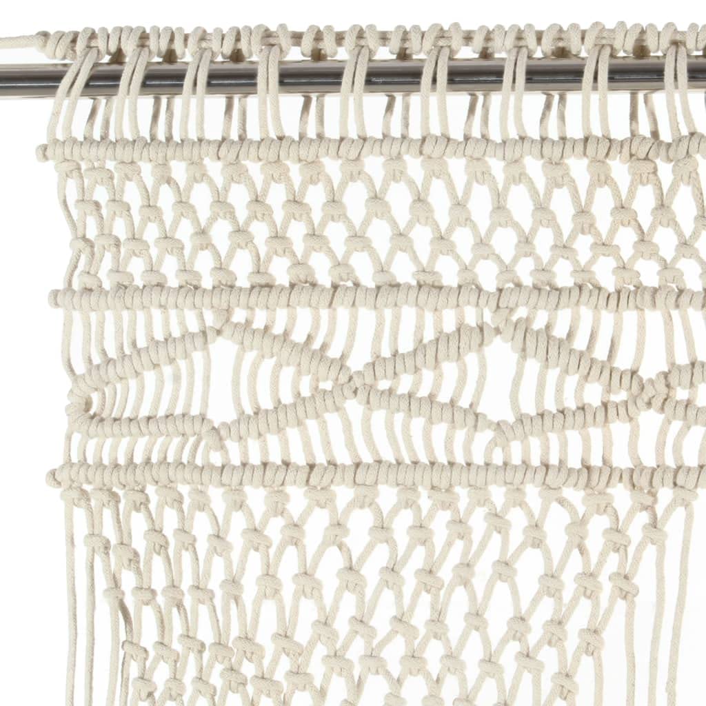 Rideau en macramé - 140 x 240 cm - En coton - Pour porte, porte de balcon, fenêtre - Séparateur de pièce - Décoration de vitrine - Polyvalent