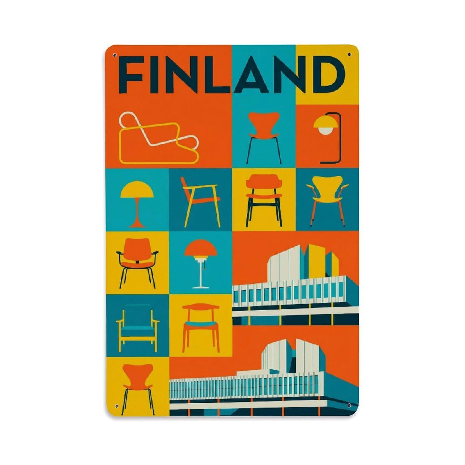 Olhnbad Style Helsinki Design Capital Graphic Travel City Metal Tin Sign