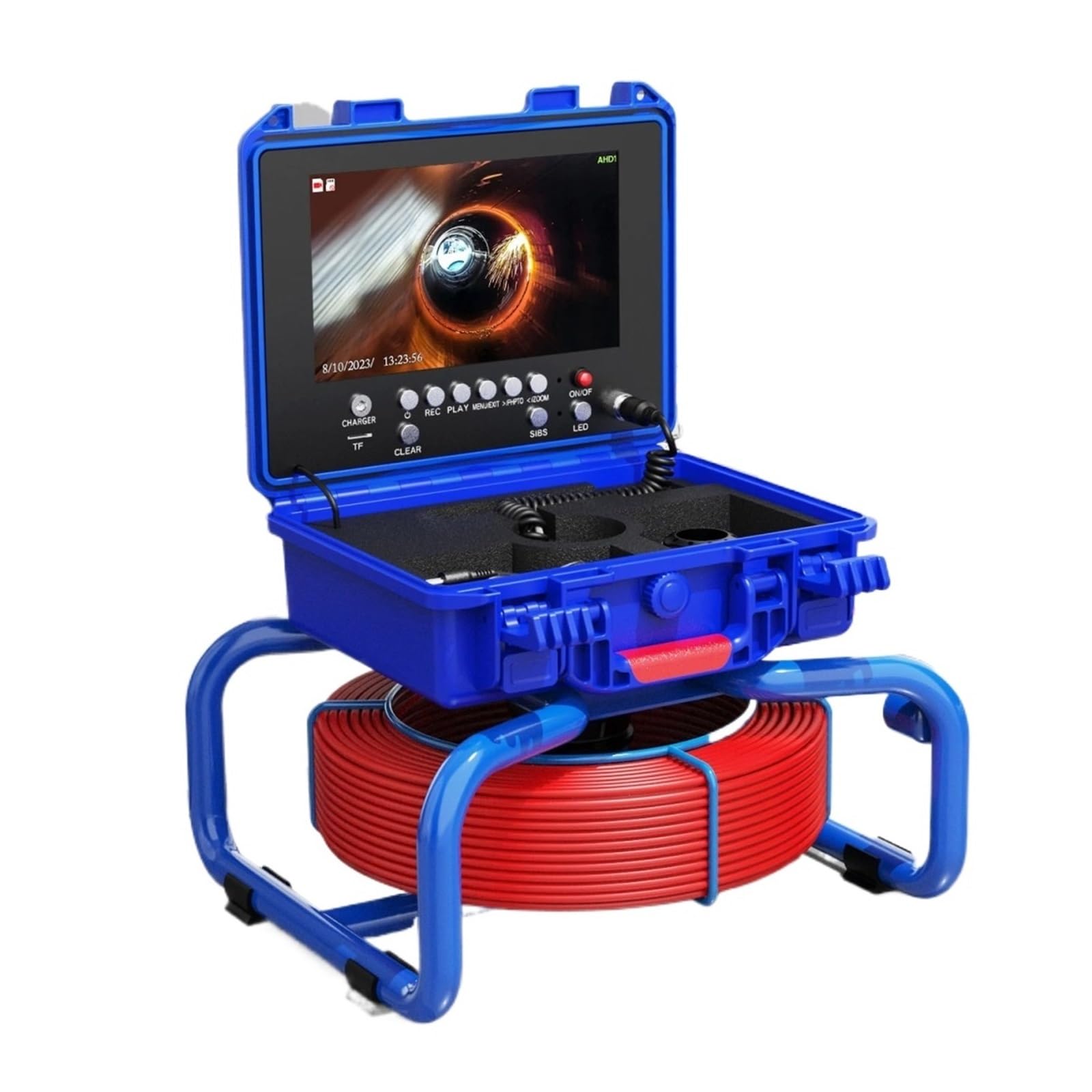 Kamera inspekcyjna odpływu 9'' DVR Kamera Inspekcyjna Do Rur Kanalizacyjnych Z Lokalizatorem 512HZ Licznik Mierników Samopoziomujący 1080P Rurociąg Odpływ Przemysłowy Endoskop(10m,Meter Counter NO 512