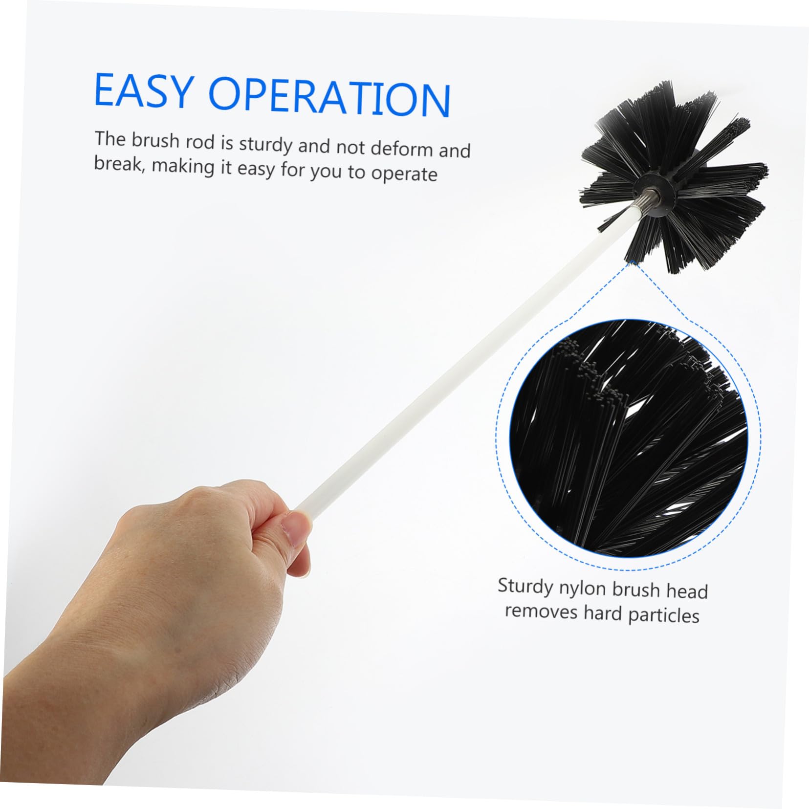 VALICLUD Spazzole Pulizia Canna Fumaria e Dryer Vent Kit Aste Resistenti con Punta Nylon per Tubi e Cucina Casa