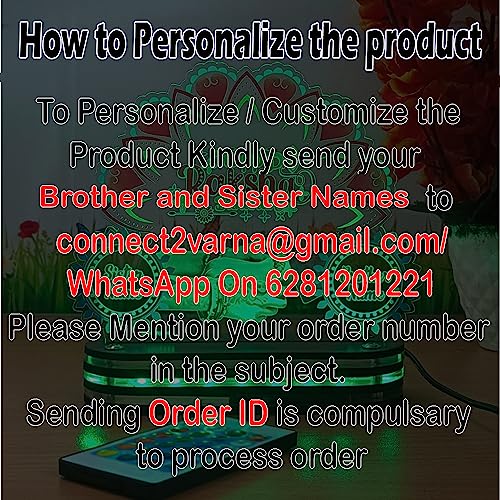 Image of lampees Personalized Raksha Bandhan 3D LED Lamp Brother Sister Name | UV Printed, Multi Colour LED, Remote Controlled, Customisable Names, Acrylic Stand