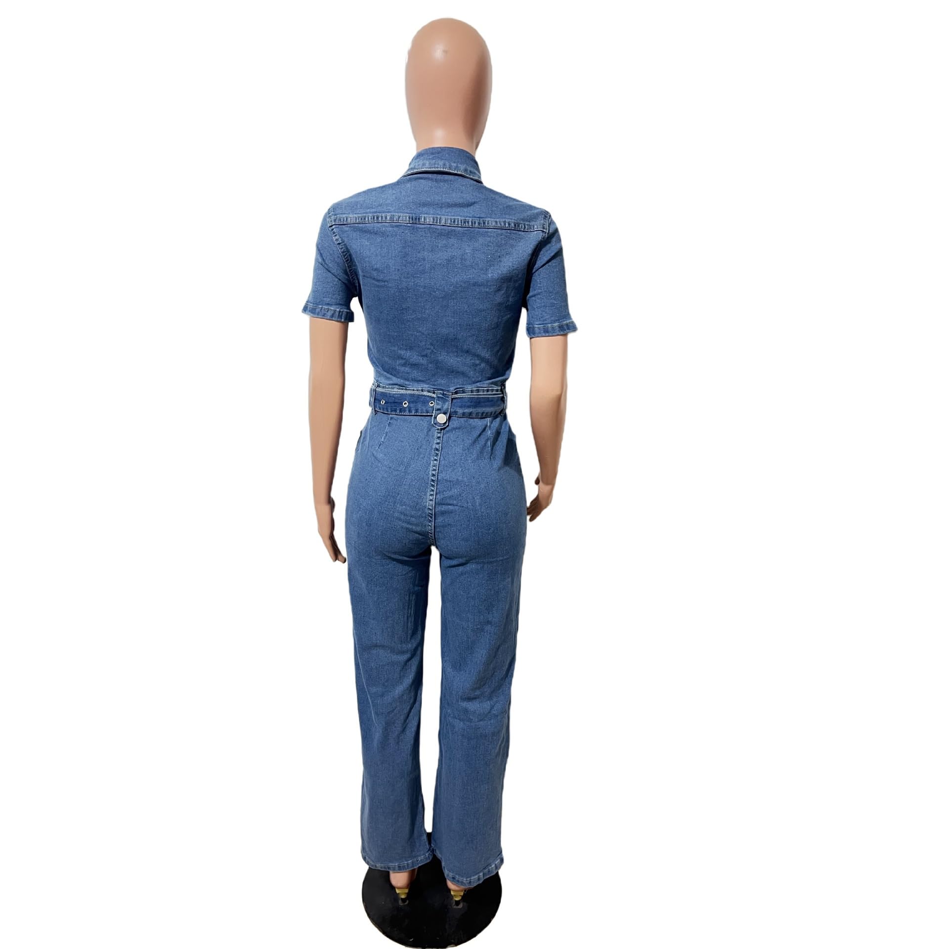 Combinaisons En Jean Slim Pour Femmes Shorts À Jambes Larges Et Ceinture