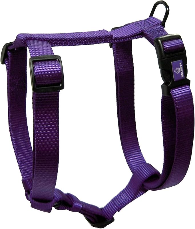 Peitoral ajustável de nylon para cães Hamilton, roxo, tamanho Médio, 1,91 cm x 50,8–76,2 cm