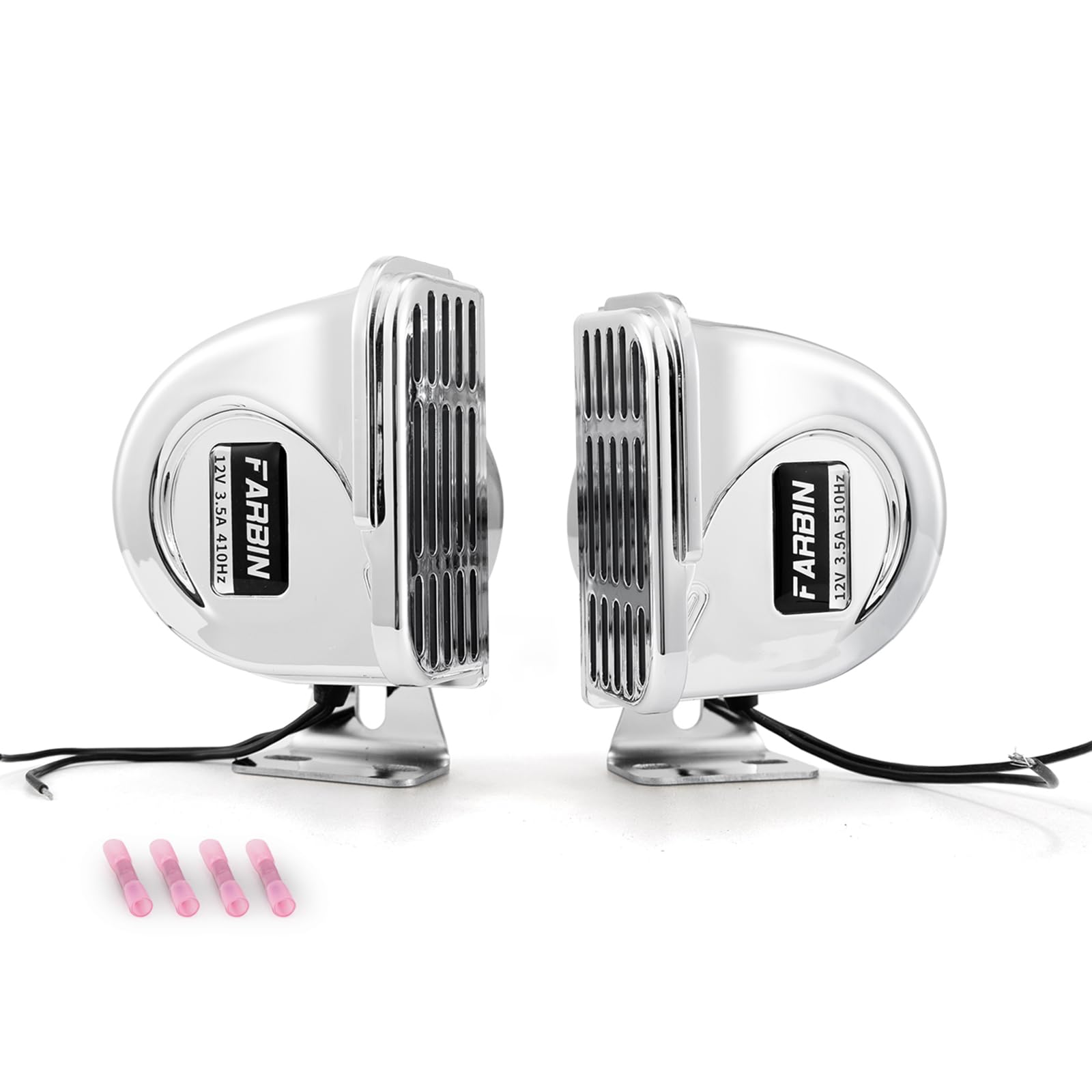 FARBIN Bocina marina para barcos, 12 V, resistente al agua, bocina de dos tonos, de acero inoxidable, para barcos, barcos, veleros, yates, camiones, SUV, RV, turismo, etc.