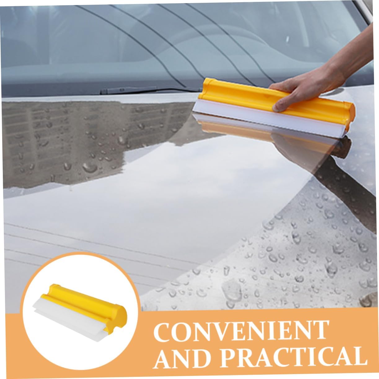 Unomor Double Row Silicone Squeegee for Car Window Cleaning Quick Dry Wiper Blade for Mirrors Shower Doors and Windshields Material Easy to Use for Home and Automotive Care