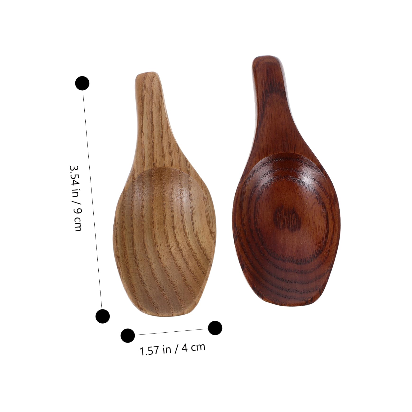 VICASKY 2pcs Mini Wooden Spoons Short Handle Teaspoons for Sugar Powder Condiments Kitchen Accessories