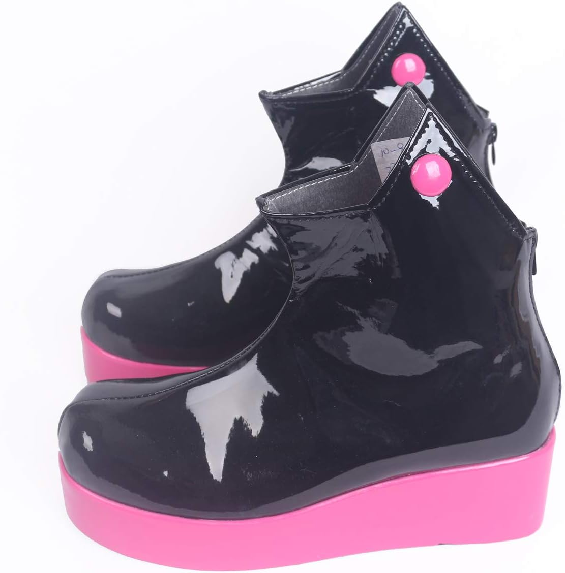 Black Shoes with Pink Soles Cosplay Platform Ankle Boots S008