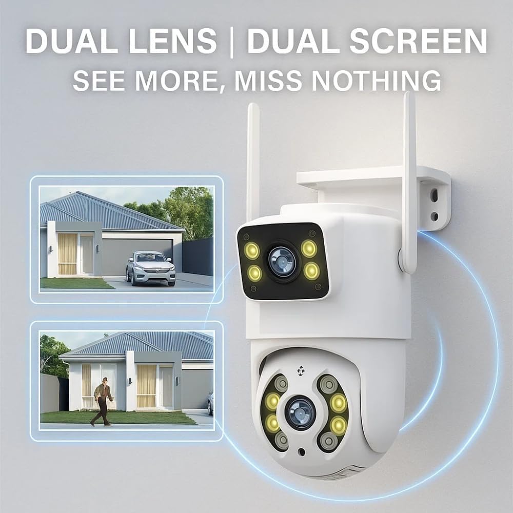 MAYUMI 2-Way Audio | Multi-User View | 128GB SD Card Support | Waterproof | 5MP+5MP Dual Lens WiFi Outdoor CCTV Camera | Full HD | Color Night Vision | Human Detection 4