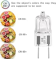 Vista 4 de Bombillas halógenas G8 de 20 W 120 V para debajo del gabinete, 2 pines, 2700 K, blanco cálido (paquete de 10)