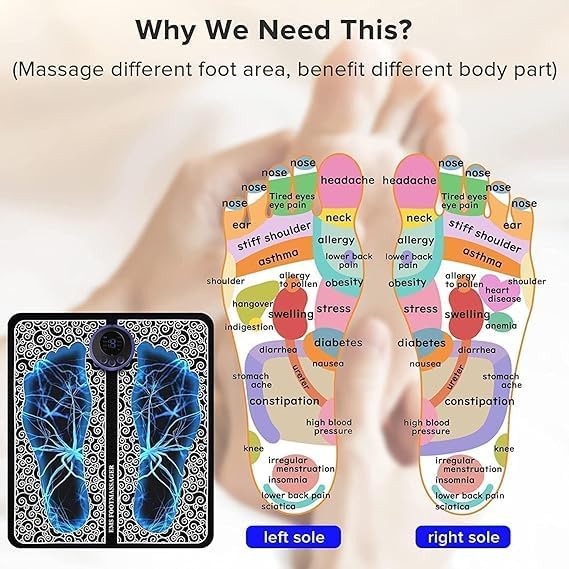 Acuworld foot massage-wireless EMS massage machine, rechargeable, portable, and foldable design. 8 mode, 19 intensity level ultimat pain relieving foot Massage Pen Relief Wireless