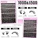 YIDUO 4 Styles Lash Clusters Kit 60D+80D+100D+150D Volume Clusters Lashes Extensions Kit with 2 Bond and Seal 10-18mm Wispy D Curly Full DIY Individual Eyelash Extensions Kit DIY at Home Easily