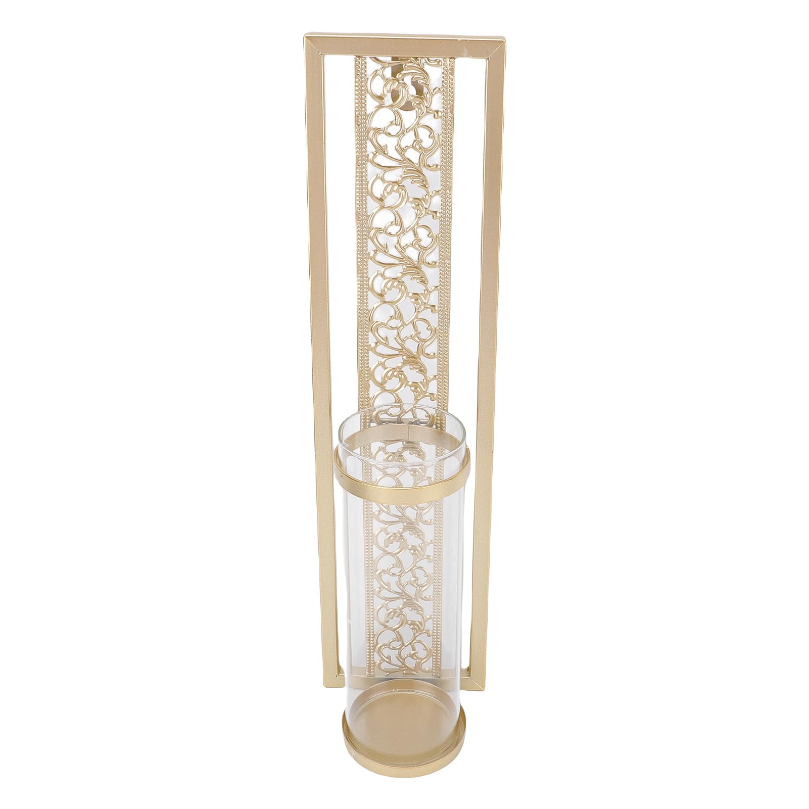 Yosoo Health Gear Wandkerzenhalter, 2 Stück, Vintage-Wandkunst aus Metall, Ausgehöhltes Design mit Glasabdeckung, für Heimdekoration, Wohnzimmer, Schlafzimmer (GOLD)
