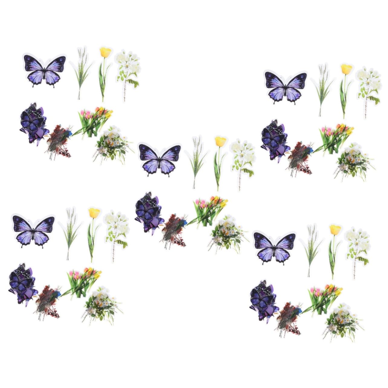 Autocollants fleurs rétro pour embellir vos cadeaux et cartes de vœux