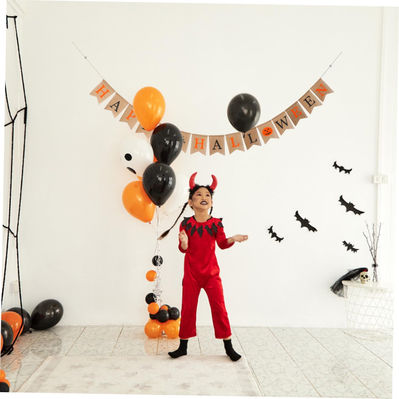 ABOOFAN 3stücke Halloween Jute Banner Mit Kürbis- Gruselige Partydeko Für Halloween-feiern Und Türdekoration Für Unvergessliches Fest
