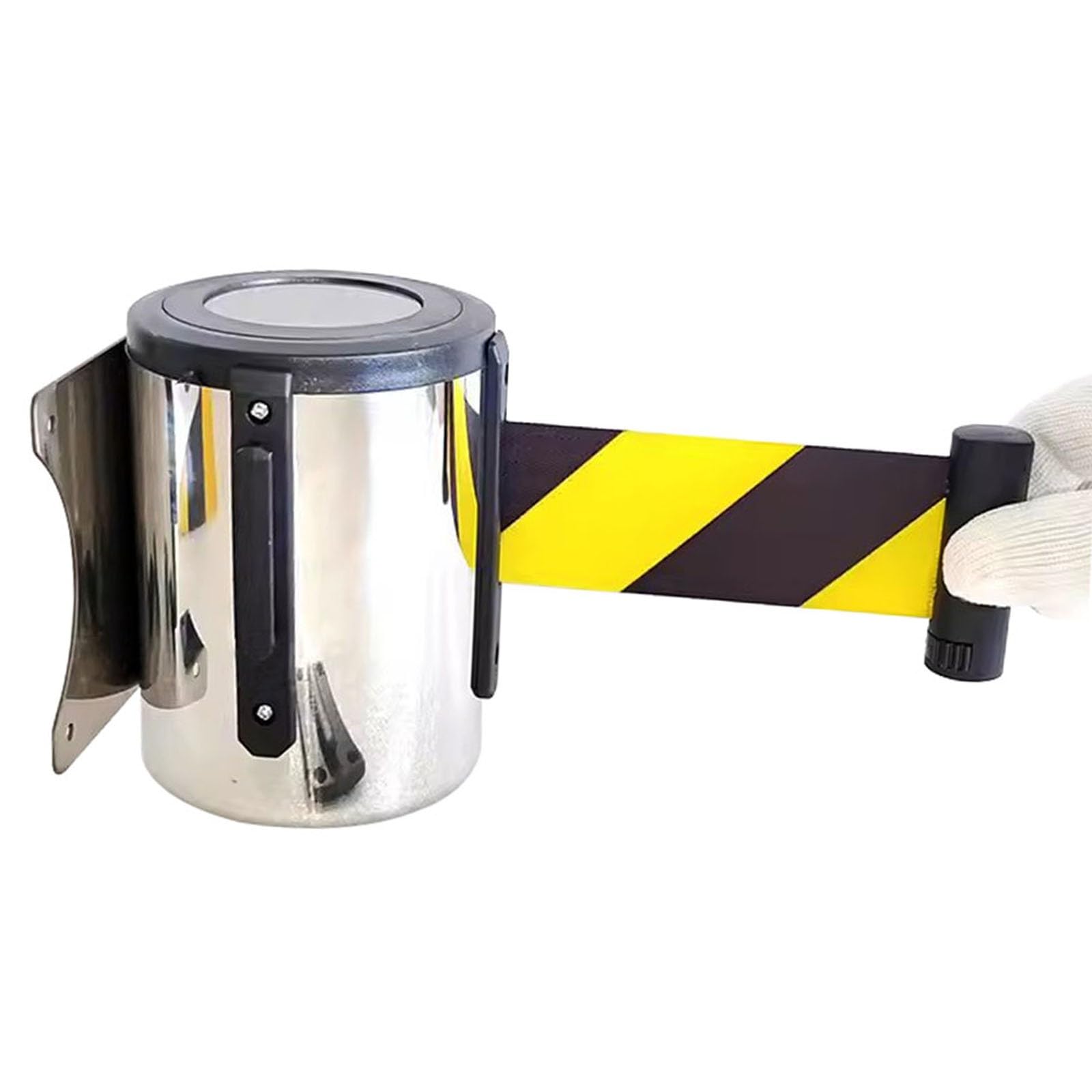 CAIFEXUE Retractable Belt Barrier, Stainless Steel Housing with Mounting Accessories,2/3/5/10M Wall Mount Safety Cordon Barrier/a/2M(6.6Ft)