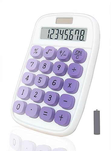 Calculadora mecánica, bonita calculadora con pantalla de inclinación de 8 dígitos de doble potencia y botón grande para profesores, estudiantes,