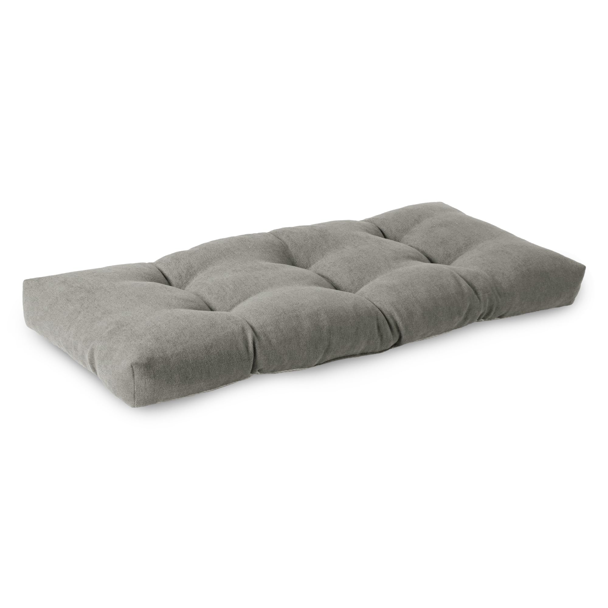 ELFJOY Tufted Bench Cushion Thicken Patio Furniture Cushions Classic Solid Color Porch Swing Cushion Soft Bench Pillow with Non Slip Backing (36x16x4 inch Grey)