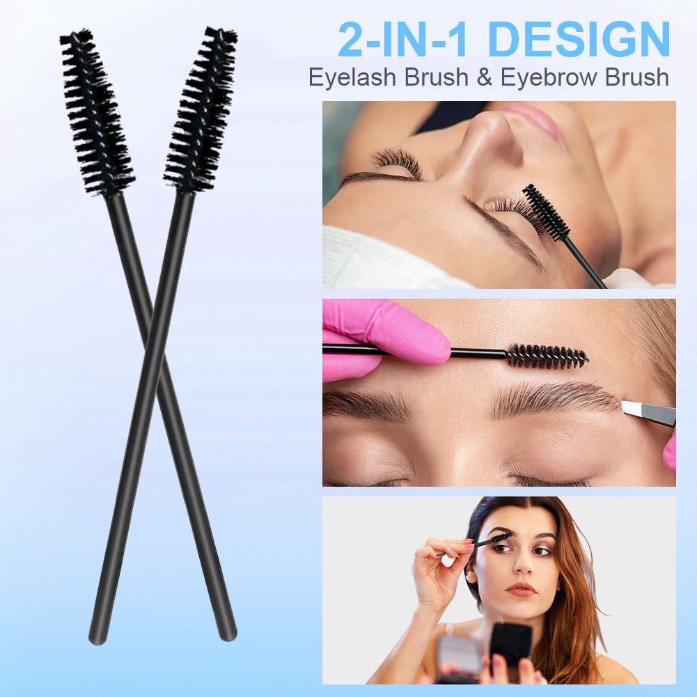 LOPHE Cepillo de Pestañas Desechables 120 Piezas Cepillos de Cejas Brocha para Extensiones de Pestañas y Cejas