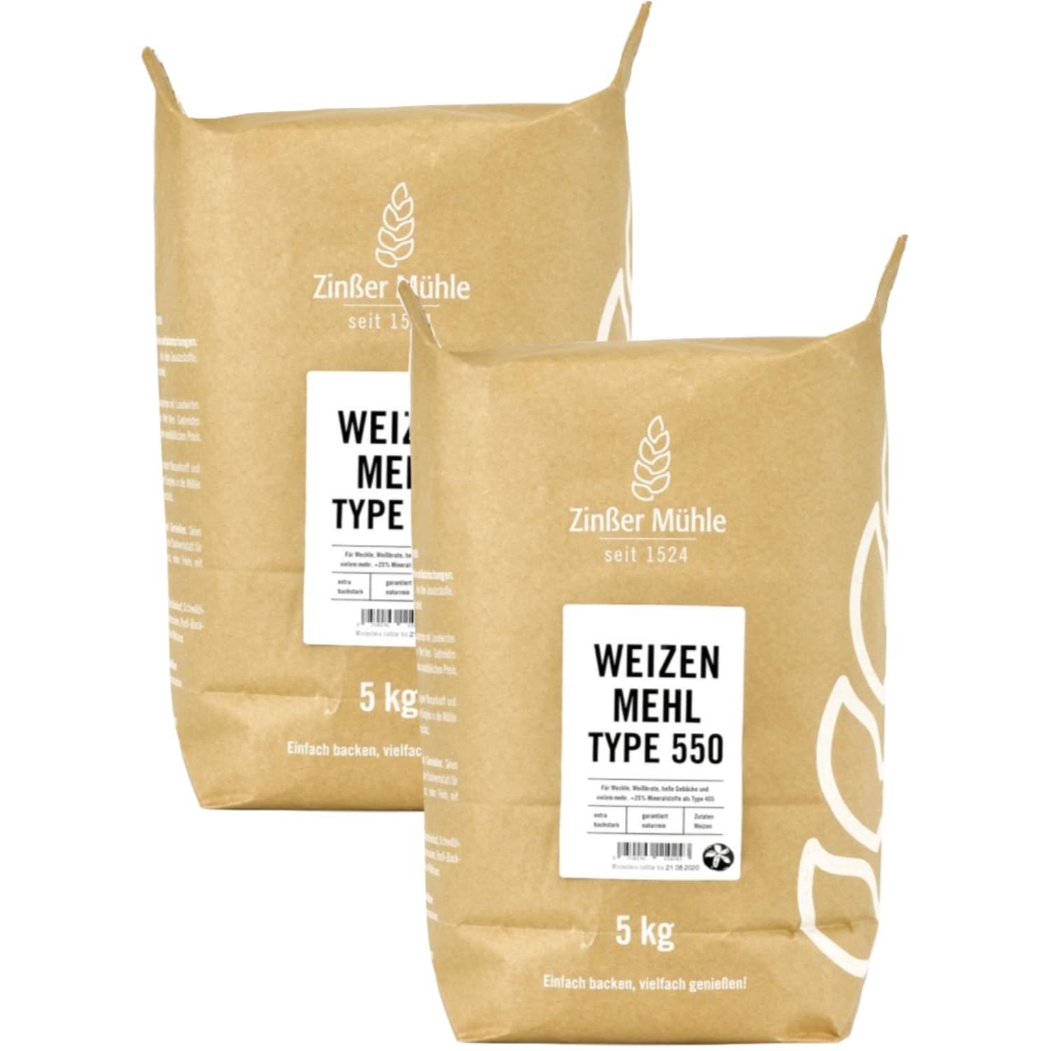 2X Weizenmehl Type 550 5 kg