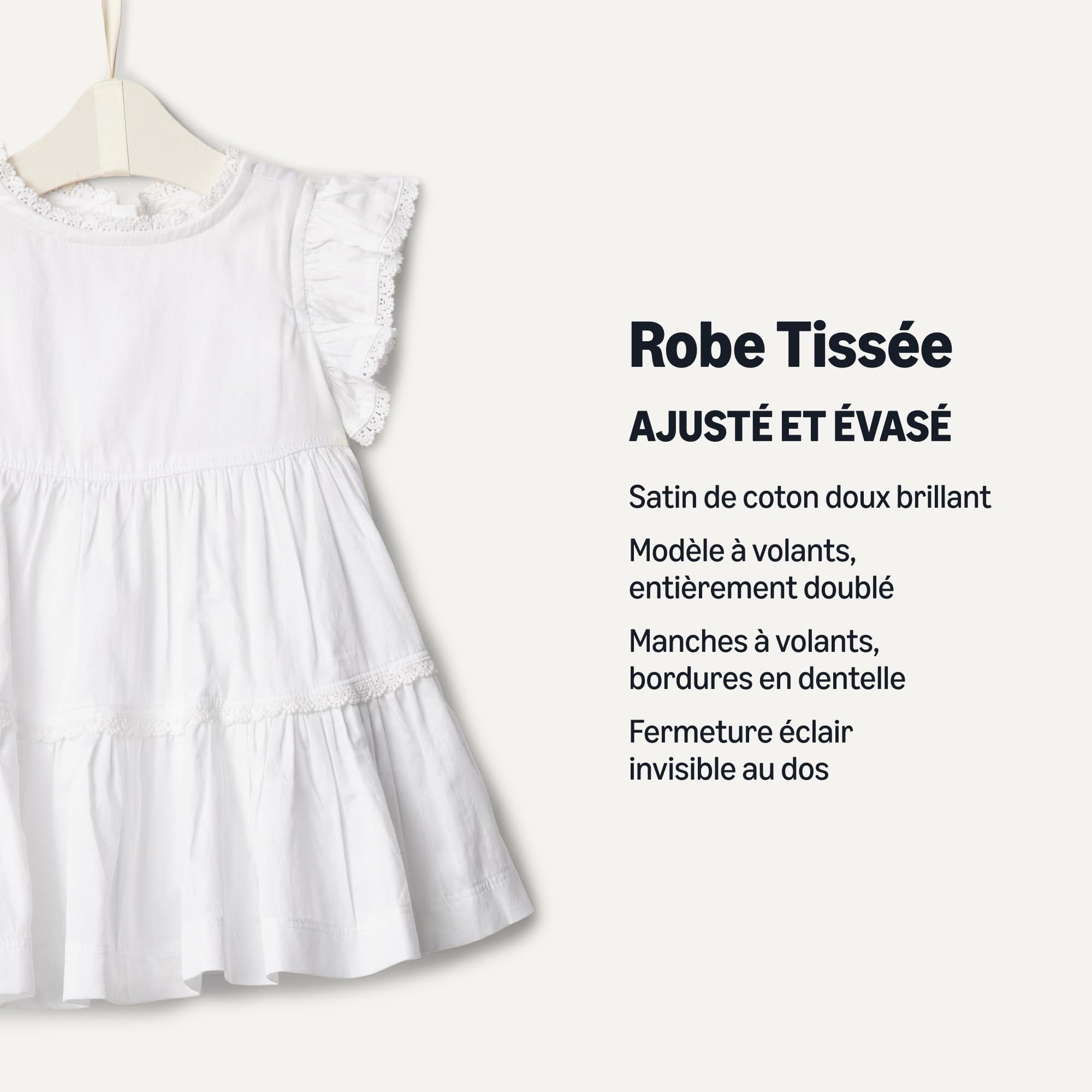 Amazon Essentials x Sofia Grainge Robe Décontractée Ajustée et Évasée en Satin de Coton Tissé Bébé et Fille